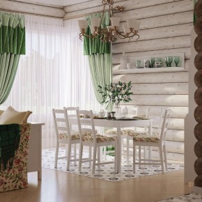 Комлект Вествик обеденный стол и четыре стула, массив сосны, цвет белый в Ижевске - izhevsk.mebel-74.com | фото