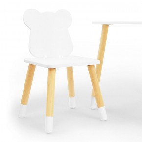 Комплект детской мебели стол и два стула Мишутка (Белый/Белый/Береза) в Ижевске - izhevsk.mebel-74.com | фото