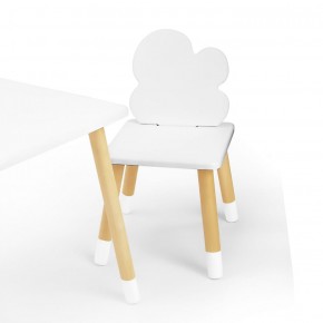 Комплект детской мебели стол и два стула Облачко (Белый/Белый/Береза) в Ижевске - izhevsk.mebel-74.com | фото