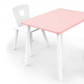 Комплект детской мебели стол и стул Корона (Розовый/Белый/Белый) в Ижевске - izhevsk.mebel-74.com | фото