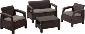 Комплект мебели Корфу сет (Corfu set) коричневый - серо-бежевый * в Ижевске - izhevsk.mebel-74.com | фото