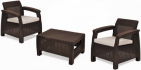 Комплект мебели Корфу Уикенд (Corfu Weekend) коричневый - серо-бежевый * в Ижевске - izhevsk.mebel-74.com | фото