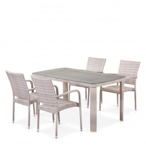 Комплект плетеной мебели T256C/Y376C-W85 Latte (4+1) + подушки на стульях в Ижевске - izhevsk.mebel-74.com | фото