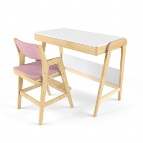 Комплект растущий стол и стул с чехлом 38 попугаев «Вуди» (Белый, Береза, Розовый) в Ижевске - izhevsk.mebel-74.com | фото