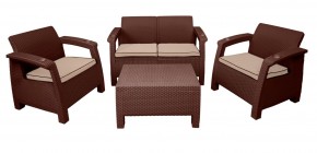 Комплект уличной мебели Yalta Premium Terrace Set (Ялта) шоколадый (+подушки под спину) в Ижевске - izhevsk.mebel-74.com | фото