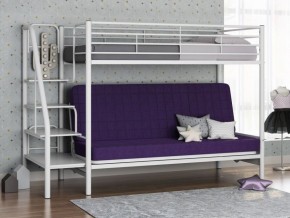 Кровать двухъярусная с диваном "Мадлен-3" (Белый/Фиолетовы) в Ижевске - izhevsk.mebel-74.com | фото