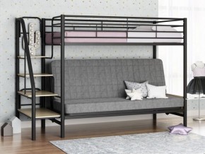 Кровать двухъярусная с диваном "Мадлен-3" (Черный/Серый) в Ижевске - izhevsk.mebel-74.com | фото