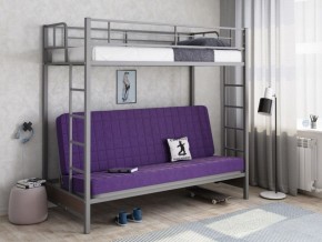 Кровать двухъярусная с диваном "Мадлен" (Серый/Фиолетовый) в Ижевске - izhevsk.mebel-74.com | фото