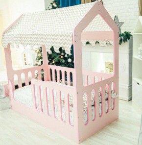 Кровать-домик без ящика 800*1600 (Розовый) в Ижевске - izhevsk.mebel-74.com | фото