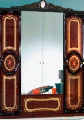 Шкаф 4-х дверный с зеркалами (01.144) Роза (могано) в Ижевске - izhevsk.mebel-74.com | фото