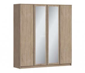 Шкаф 4х дверный с зеркалами Веста СБ-3082 (Дуб Сонома) в Ижевске - izhevsk.mebel-74.com | фото